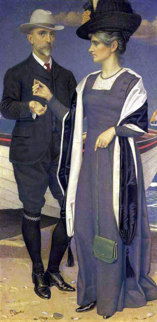 العقيق (صورة للفنان وزوجته) ، 1911 (درجة الحرارة على الكتان) بواسطة جوزيف إدوارد سوثال