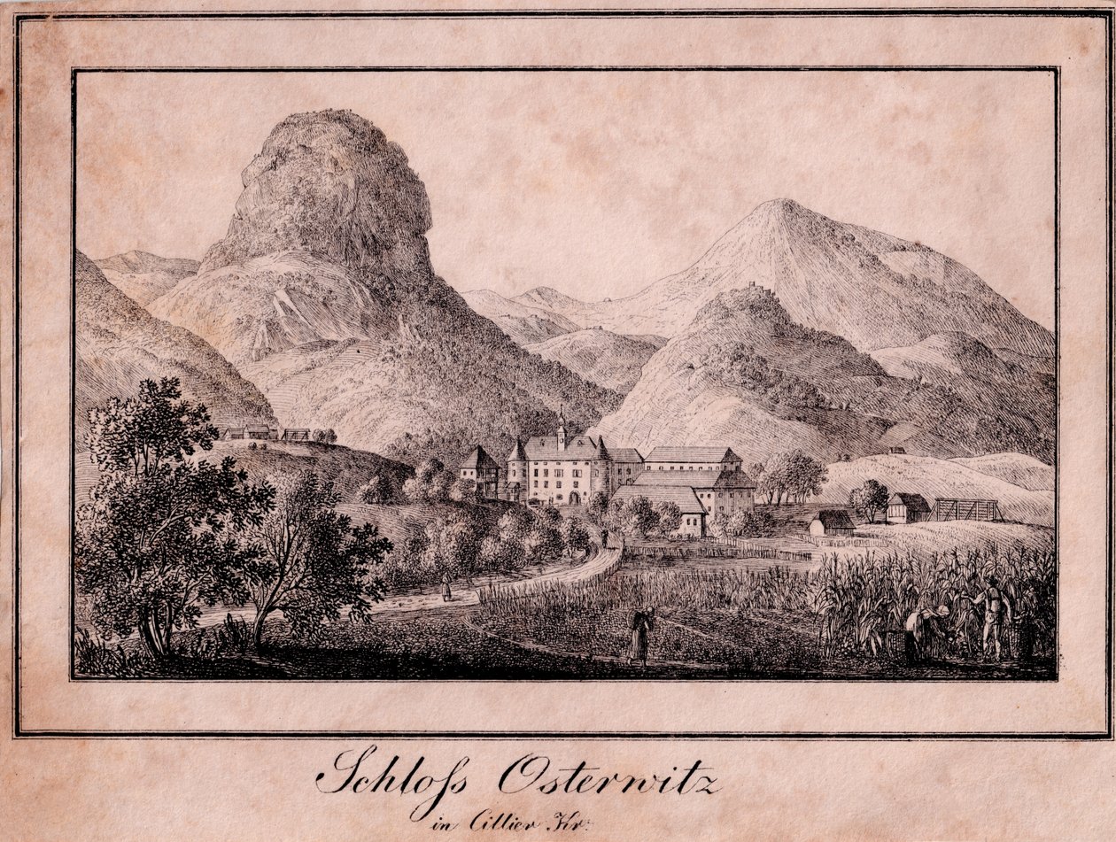 Castle Osterwitz im Sanntal (Ojstrica بالقرب من سانت جورج في تابور) westlich Celje بواسطة جوزيف فرانز كايزر