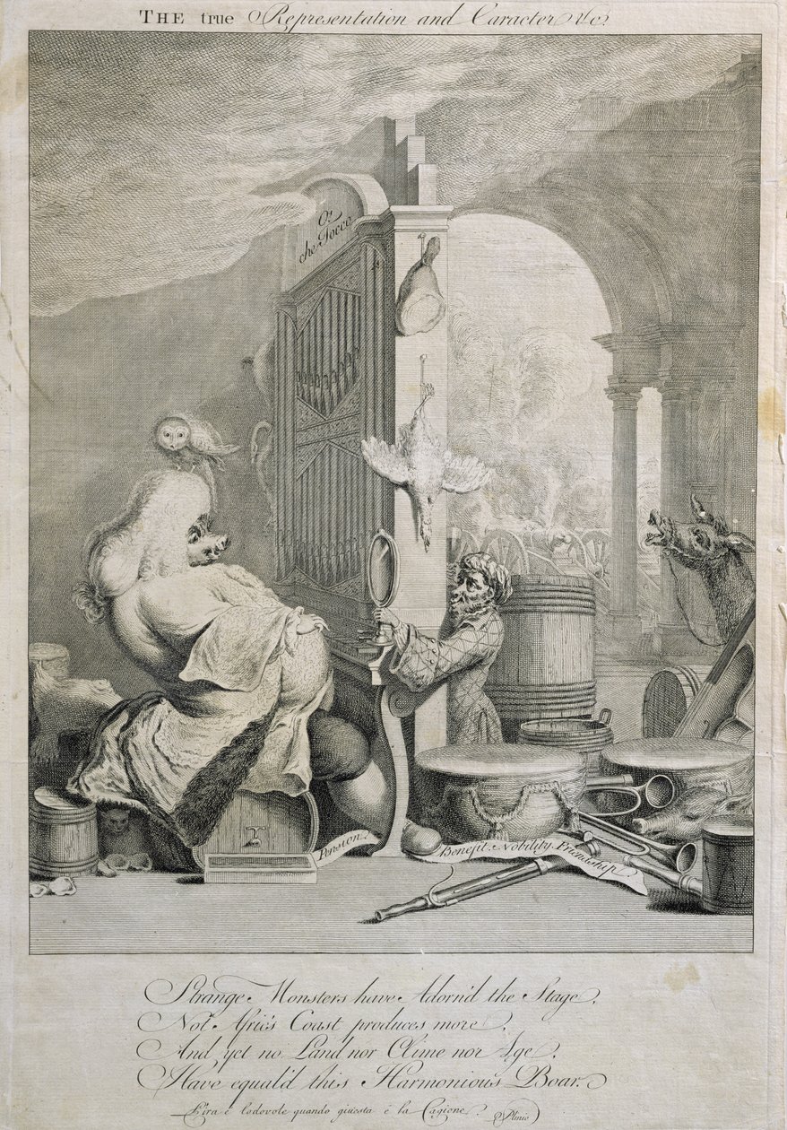 التمثيل الحقيقي والشخصية الكاريكاتورية لجورج فريدريك هاندل (1685-1759) بواسطة جوزيف جوبي