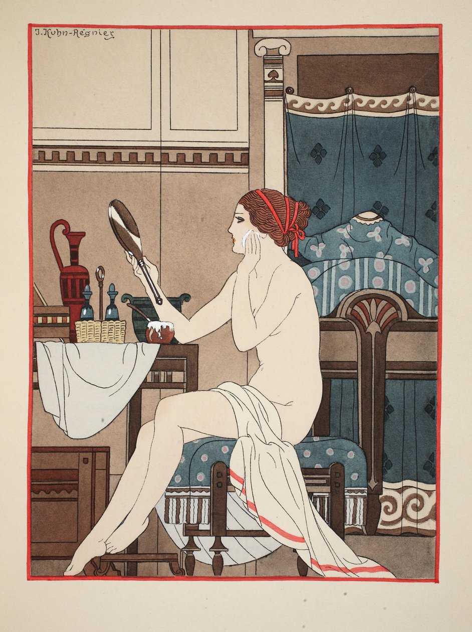 مبلل بكيت مصنوع من زيت الورد ، رسم توضيحي من "أعمال أبقراط" ، 1934 بواسطة جوزيف كون ريجنير