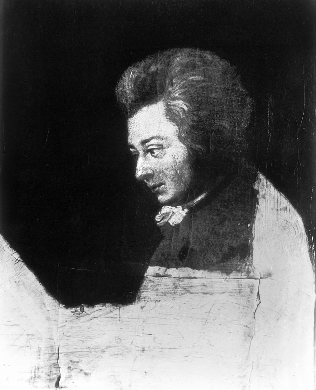 صورة غير مكتملة لـ Wolfgang Amadeus Mozart (1756-91) بواسطة جوزيف لانج