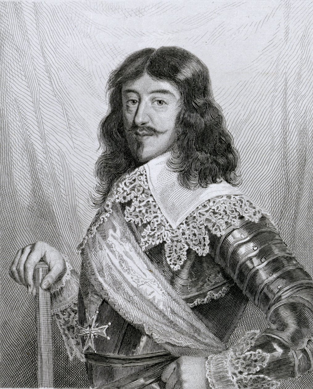 لويس الثالث عشر (1601-43) ملك فرنسا ، منقوش بواسطة بانير بواسطة جوزيف ليون رولاند دي ليستانج باراد