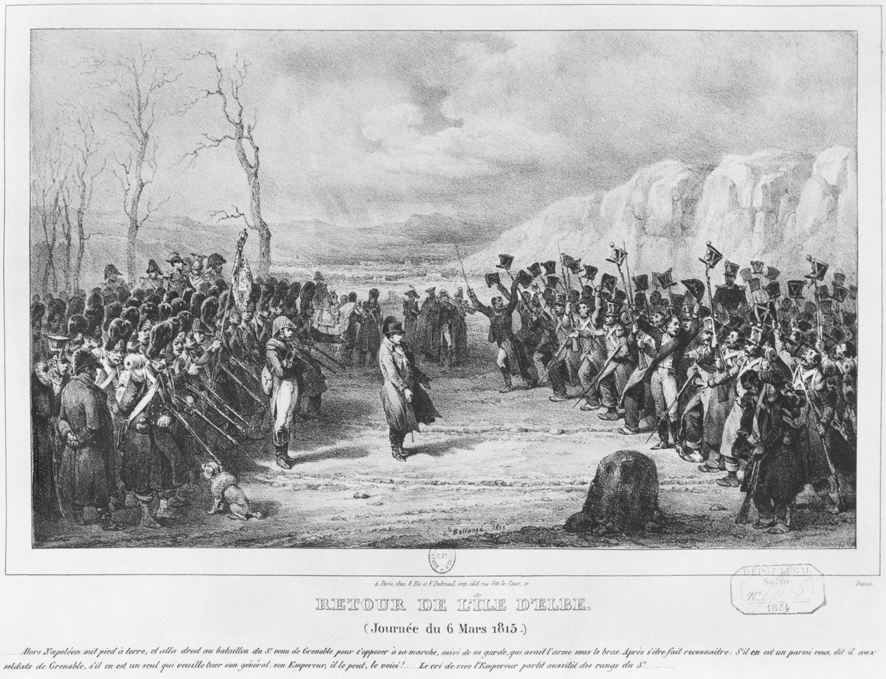 نابليون الأول (1769-1821) عائد من إلبا في 6 مارس 1815 ، 1833 بواسطة جوزيف لويس هيبوليت بيلانج
