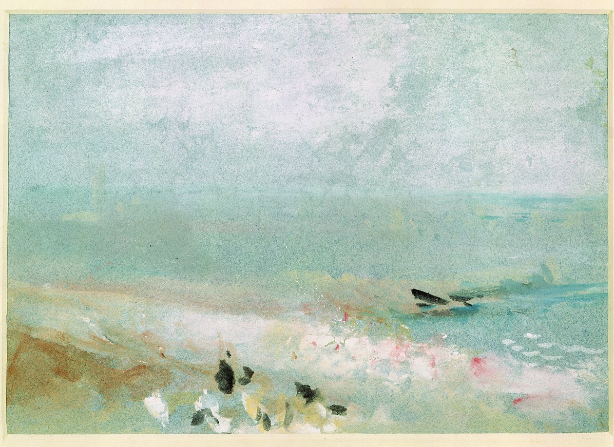 شاطئ بأشكال ورصيف. c.1830 (مرحاض وجواش) بواسطة جوزيف مالورد وليام تورنر