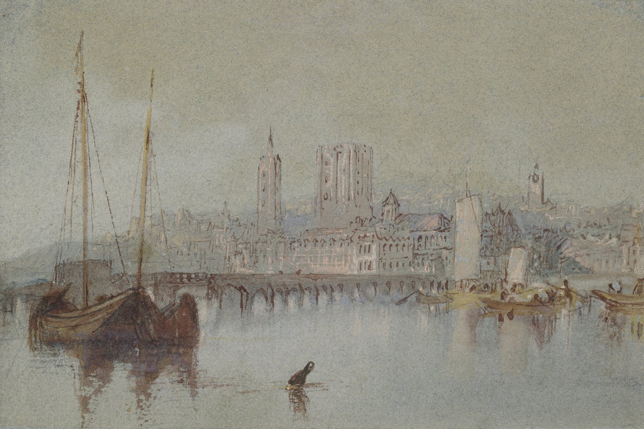 Beaugency ، ج. 1830 (ألوان مائية ذات ألوان وقلم وحبر بني محمر) بواسطة جوزيف مالورد وليام تورنر
