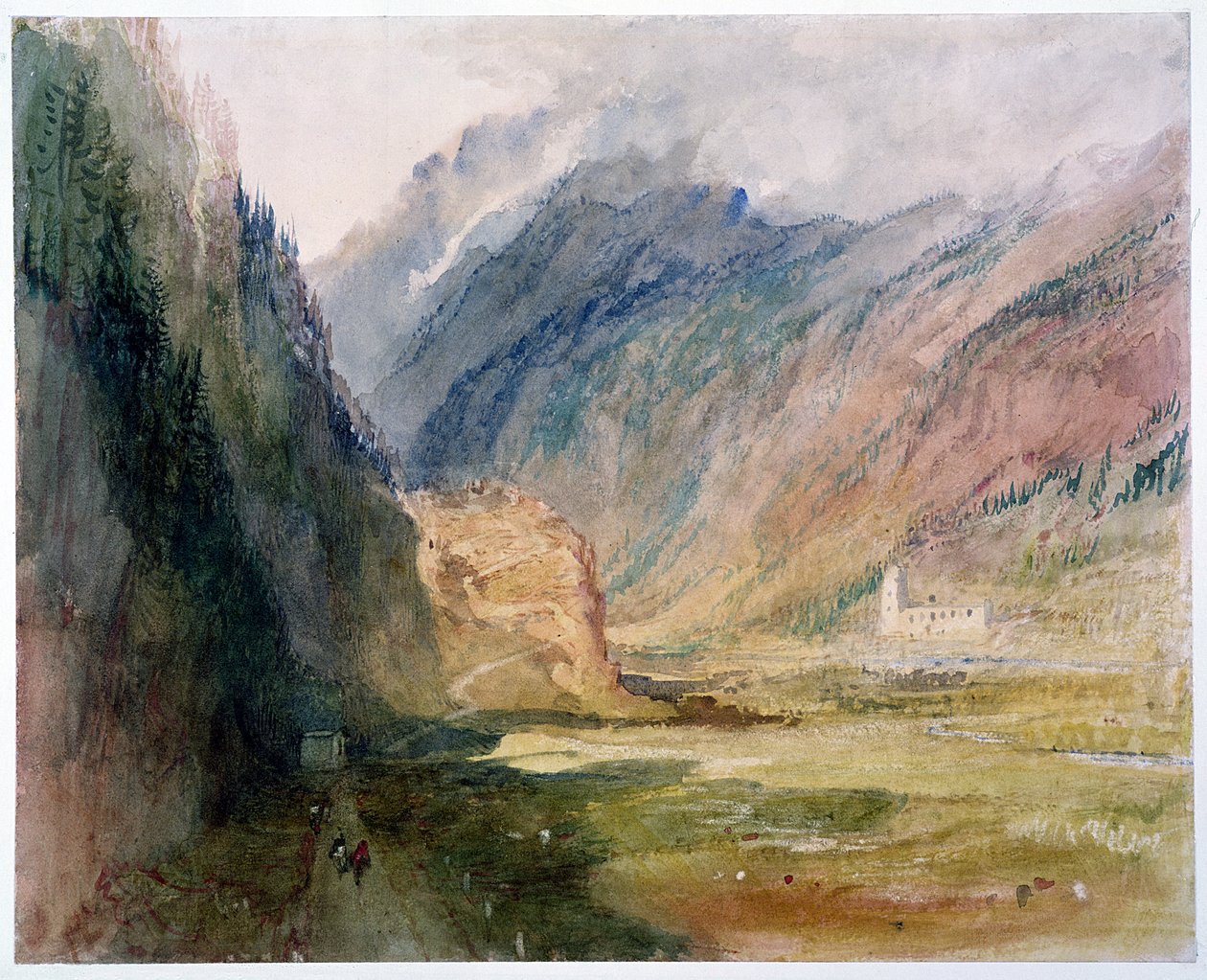 Couvent du Bonhomme ، Chamonix ، c.1836-42 (مرحاض مع خدش على الورق) بواسطة جوزيف مالورد وليام تورنر