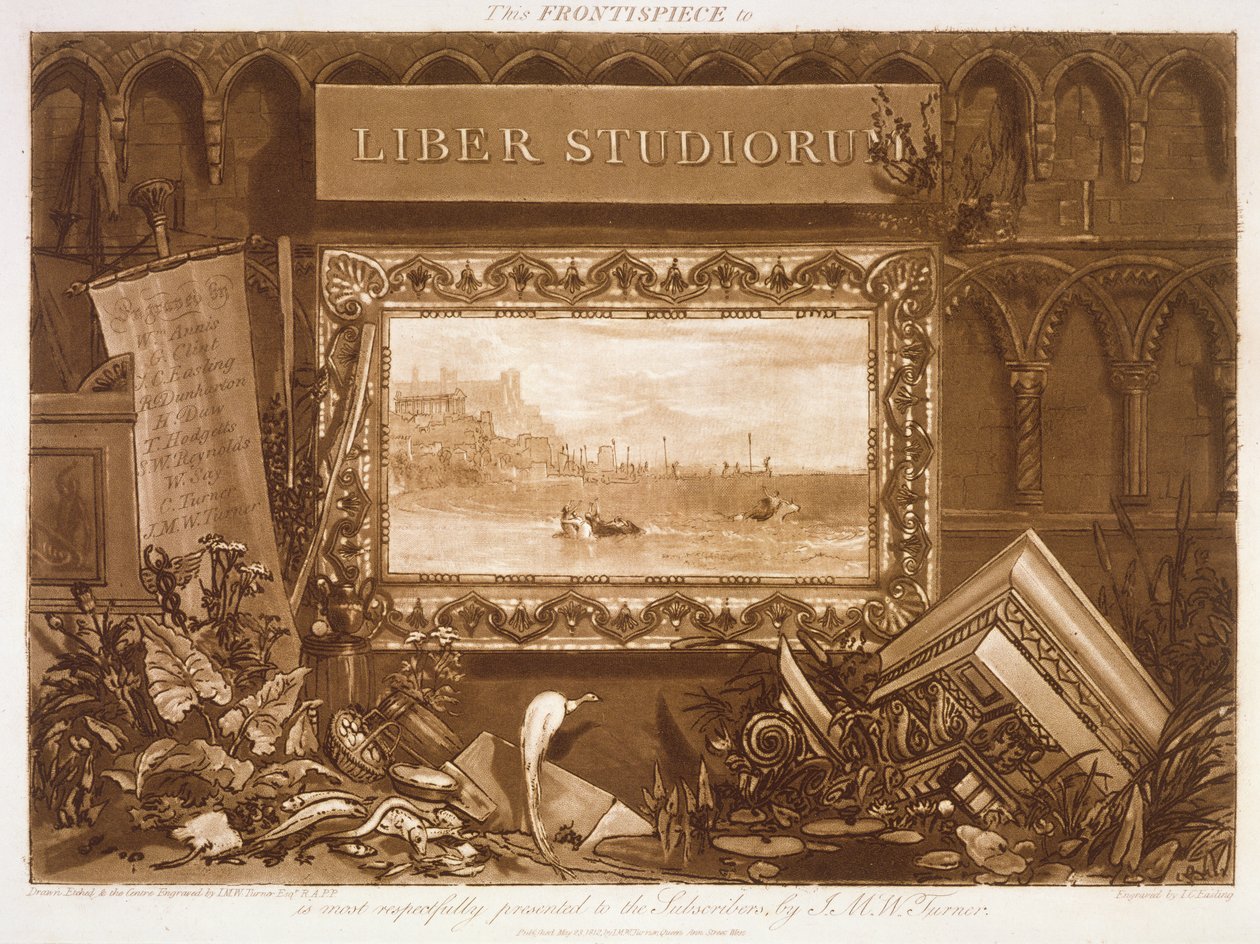 F.1.I واجهة إلى "Liber Studiorum" تصور خروج أوروبا من مدينة صور ، محفورة بواسطة JC Easling ، 1812 بواسطة جوزيف مالورد وليام تورنر