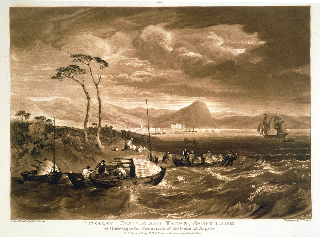 F.65.I قلعة ومدينة إينفيراري ، من "ليبر ستوديوروم" ، نقشها تشارلز تورنر ، 1816 بواسطة جوزيف مالورد وليام تورنر