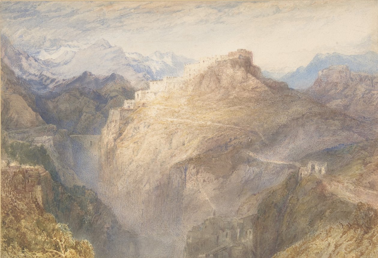 حصن ليسيلون ، فال دي لا موريان ، فرنسا ، 1836 (مرحاض وغواش فوق الجرافيت) بواسطة جوزيف مالورد وليام تورنر