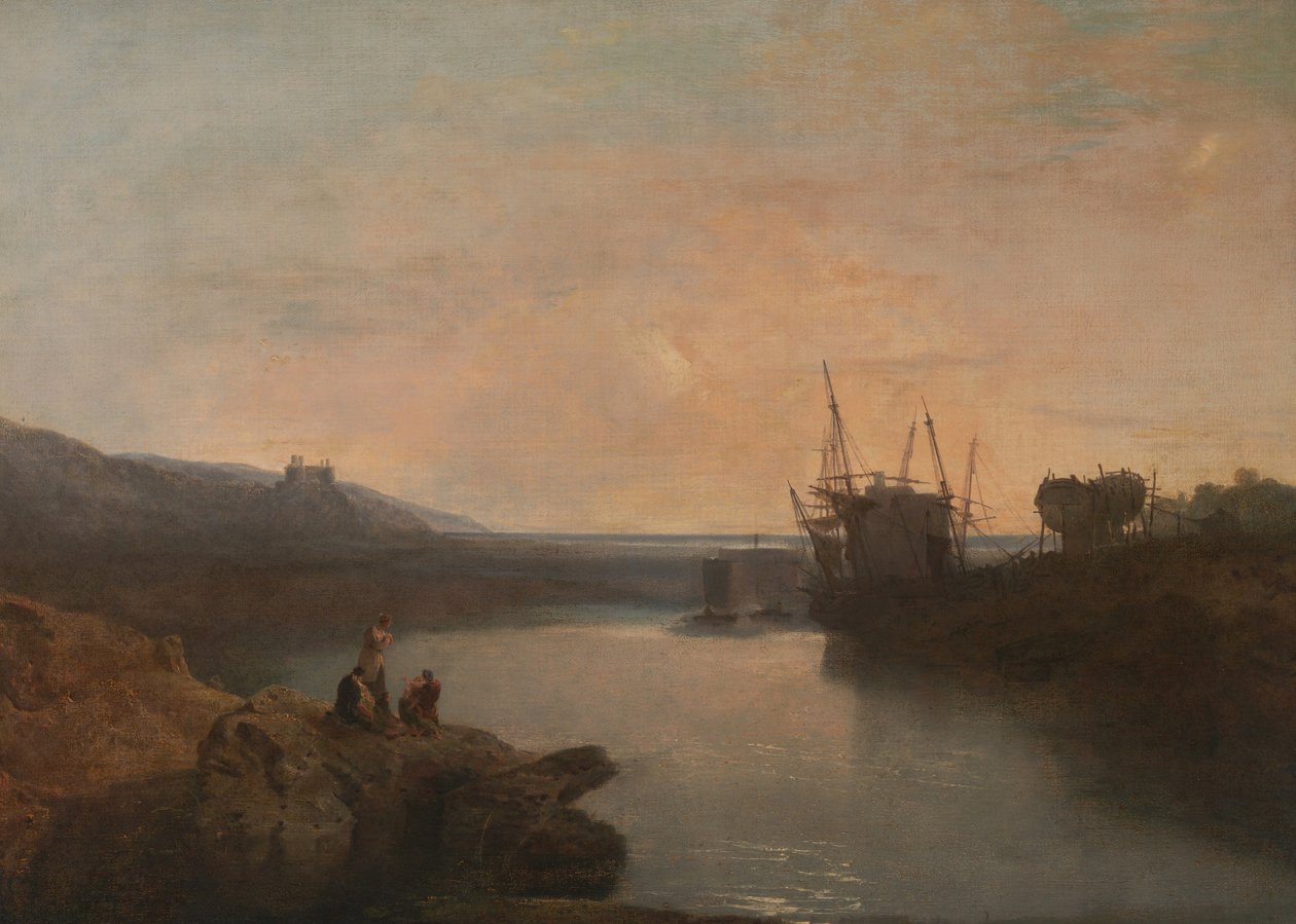 قلعة Harlech ، من Twgwyn Ferry ، Summers Evening Twilight بواسطة جوزيف مالورد وليام تورنر