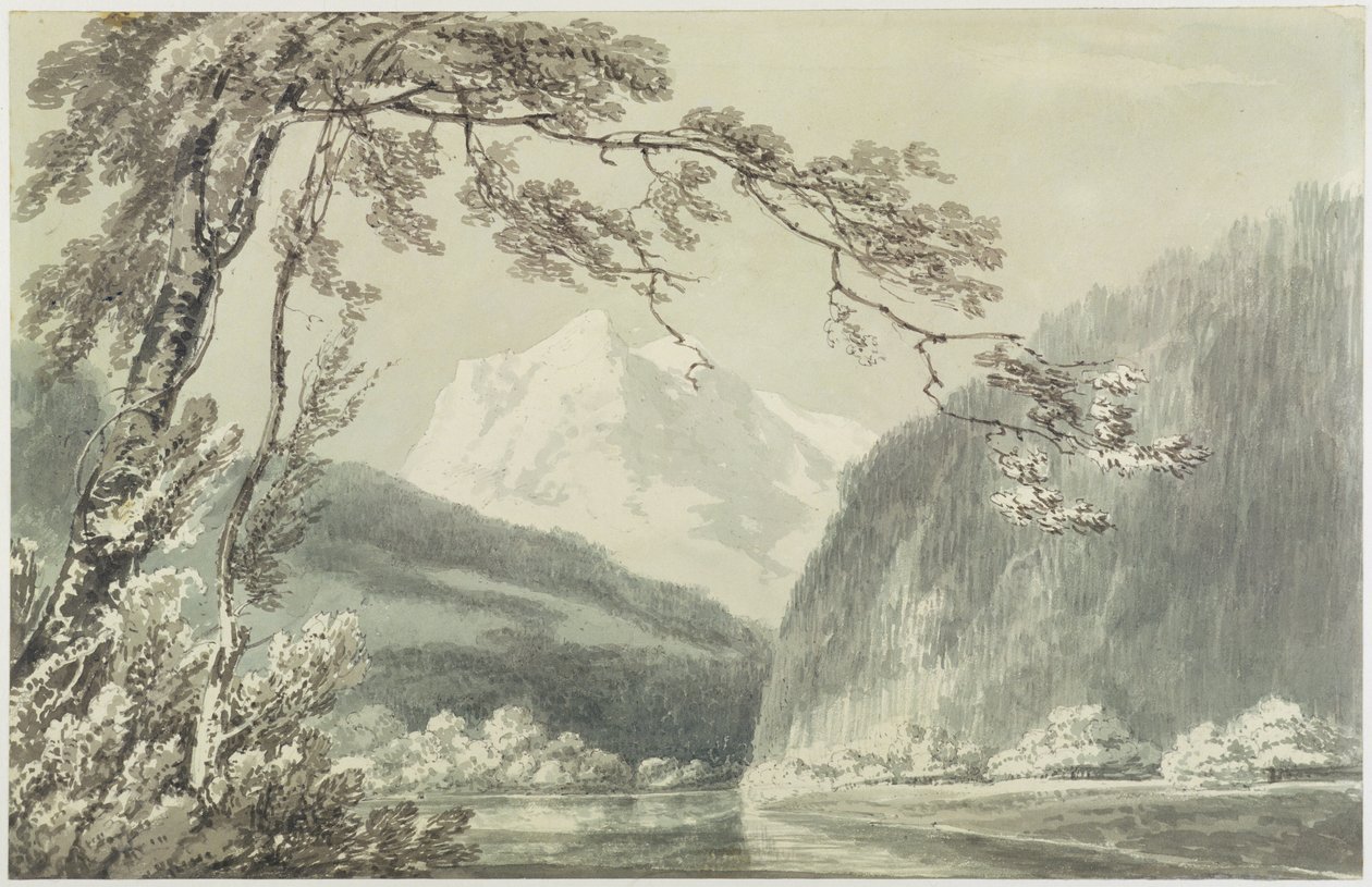 بالقرب من جريندلوالد ، c.1796 (يغسل اللون الأزرق الرمادي الرمادي فوق الجرافيت على الورق) بواسطة جوزيف مالورد وليام تورنر