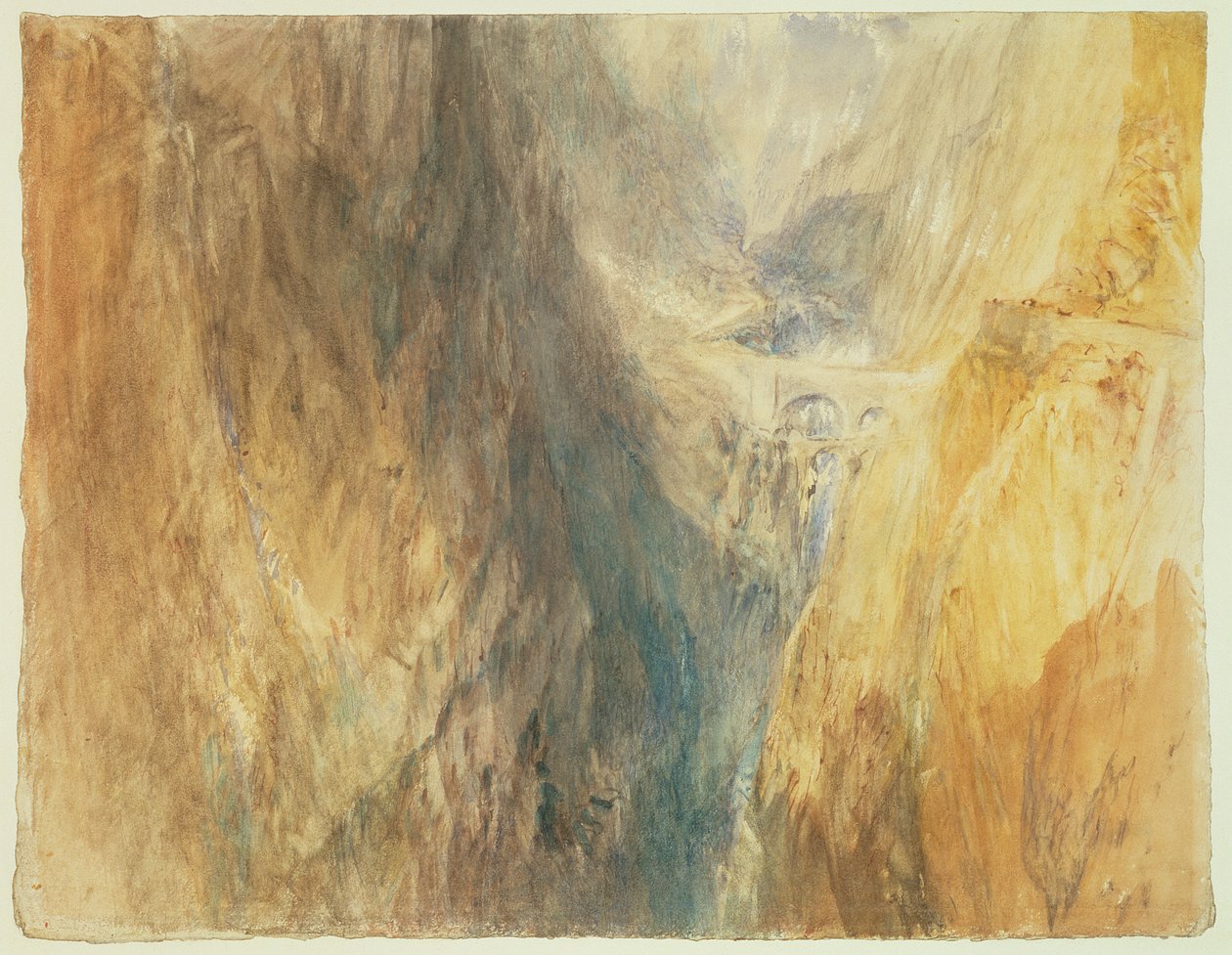 No.0586 جسر الشيطان ، سانت جوتهارد ، c.1841 (مرحاض وحبر) بواسطة جوزيف مالورد وليام تورنر