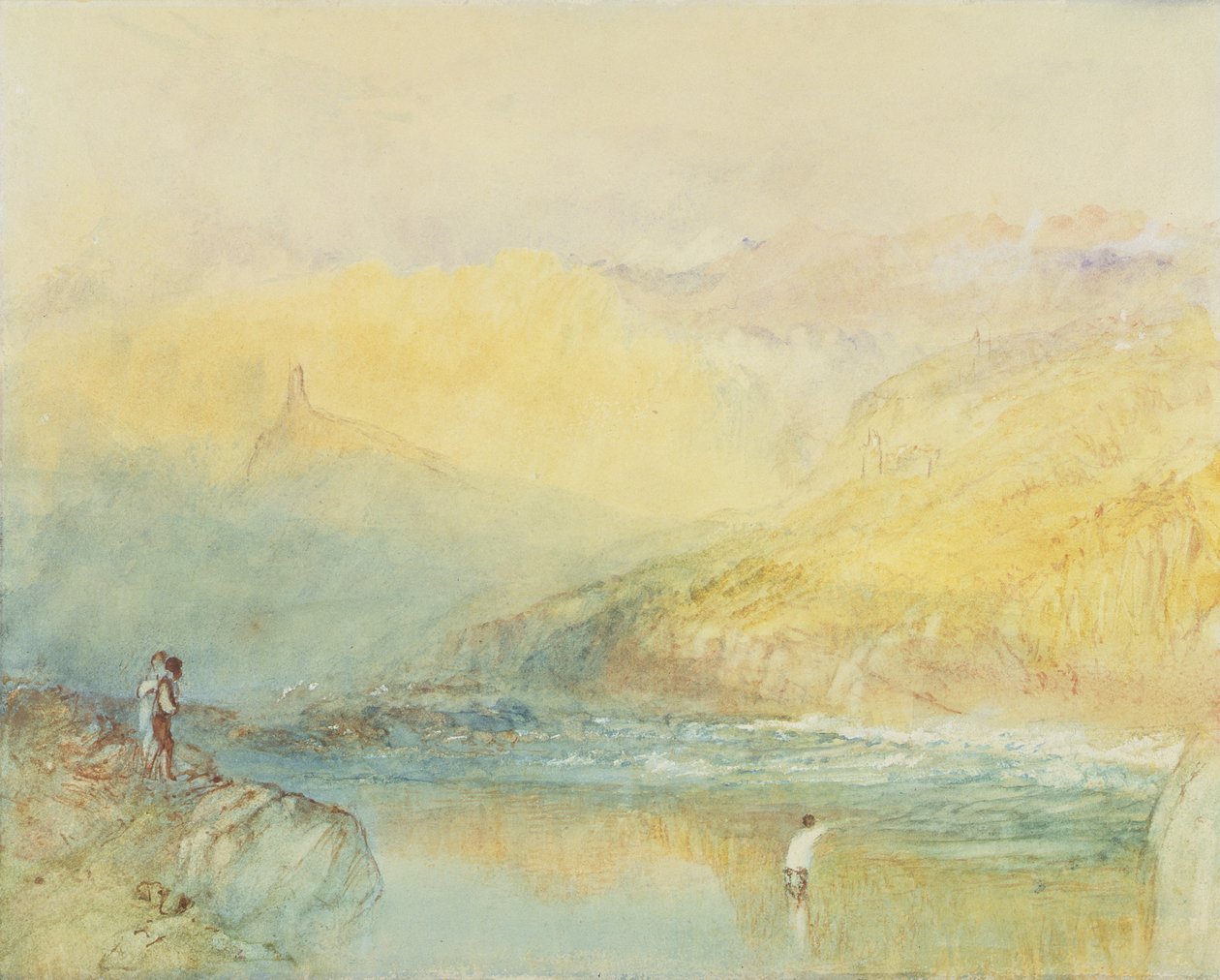 على الموصل ، بالقرب من Traben Trarabach ، c.1841 (مرحاض وجرافيت على ورق) بواسطة جوزيف مالورد وليام تورنر