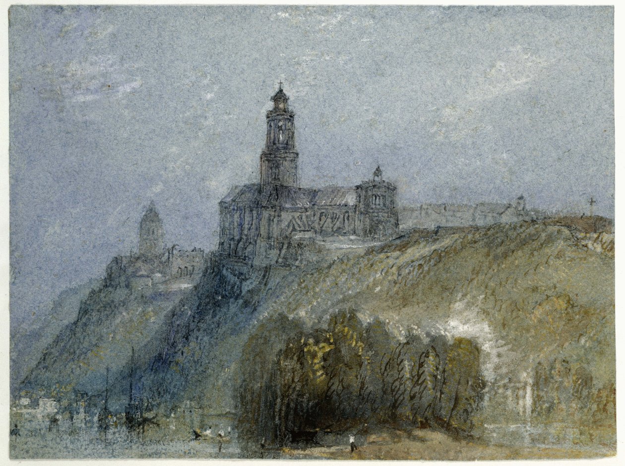 سانت فلوران لو فييل ، ج. 1826-30 (ألوان مائية وألوان هيكلية مع قلم وحبر أسود وبني على ورق أزرق) بواسطة جوزيف مالورد وليام تورنر