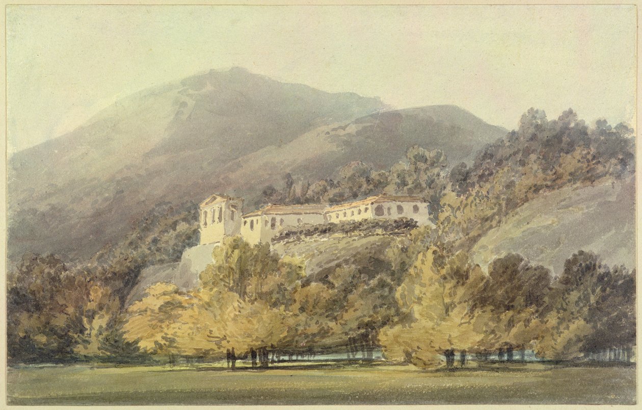سانتا لوسيا ، دير بالقرب من كاسيرتا ، c.1795 (مرحاض فوق قلم رصاص على ورق) بواسطة جوزيف مالورد وليام تورنر