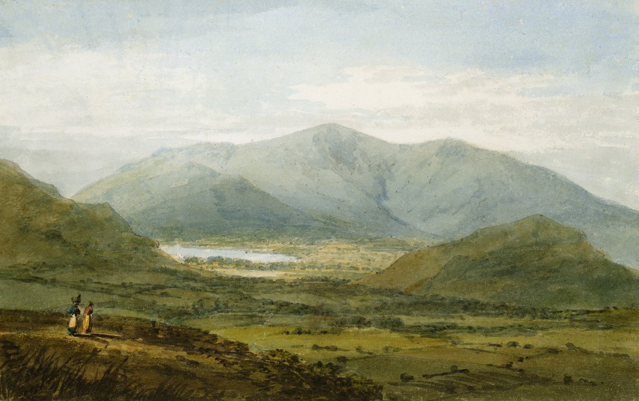 Skiddaw من وادي نيولاندز ، بحيرة باسينثوايت في المسافة (قلم رصاص ومرحاض على الورق) بواسطة جوزيف مالورد وليام تورنر