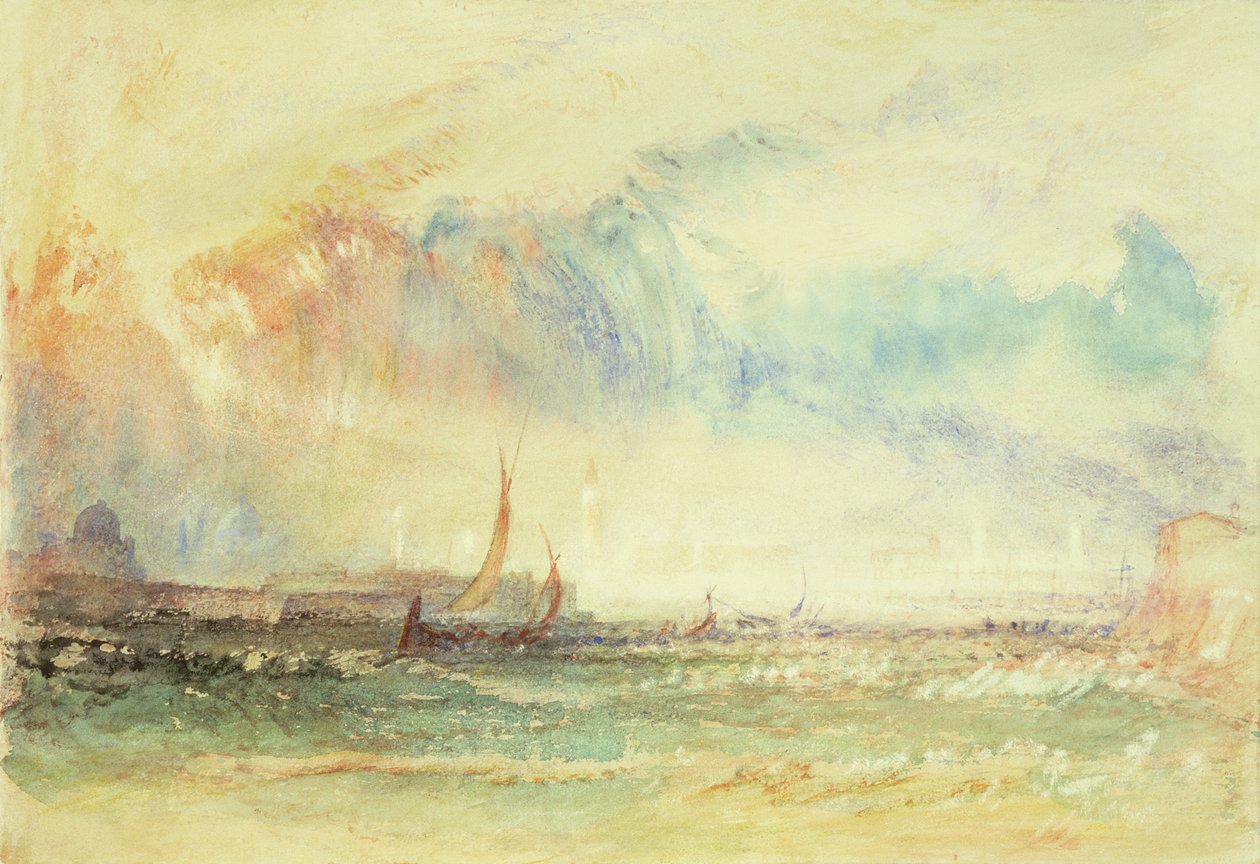 عاصفة عند الغروب ، البندقية ، c.1840 (مرحاض ، غواش وحبر أحمر) بواسطة جوزيف مالورد وليام تورنر