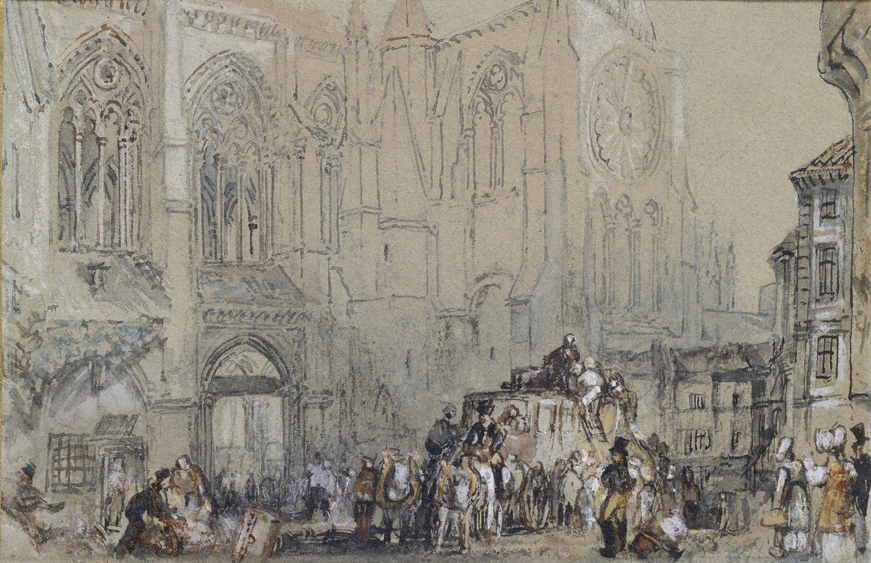 كنيسة سانت جوليان ، جولات ، ج. 1830 (ألوان مائية فوق الجرافيت مع لون الجسم والقلم والحبر البني والأسود) بواسطة جوزيف مالورد وليام تورنر