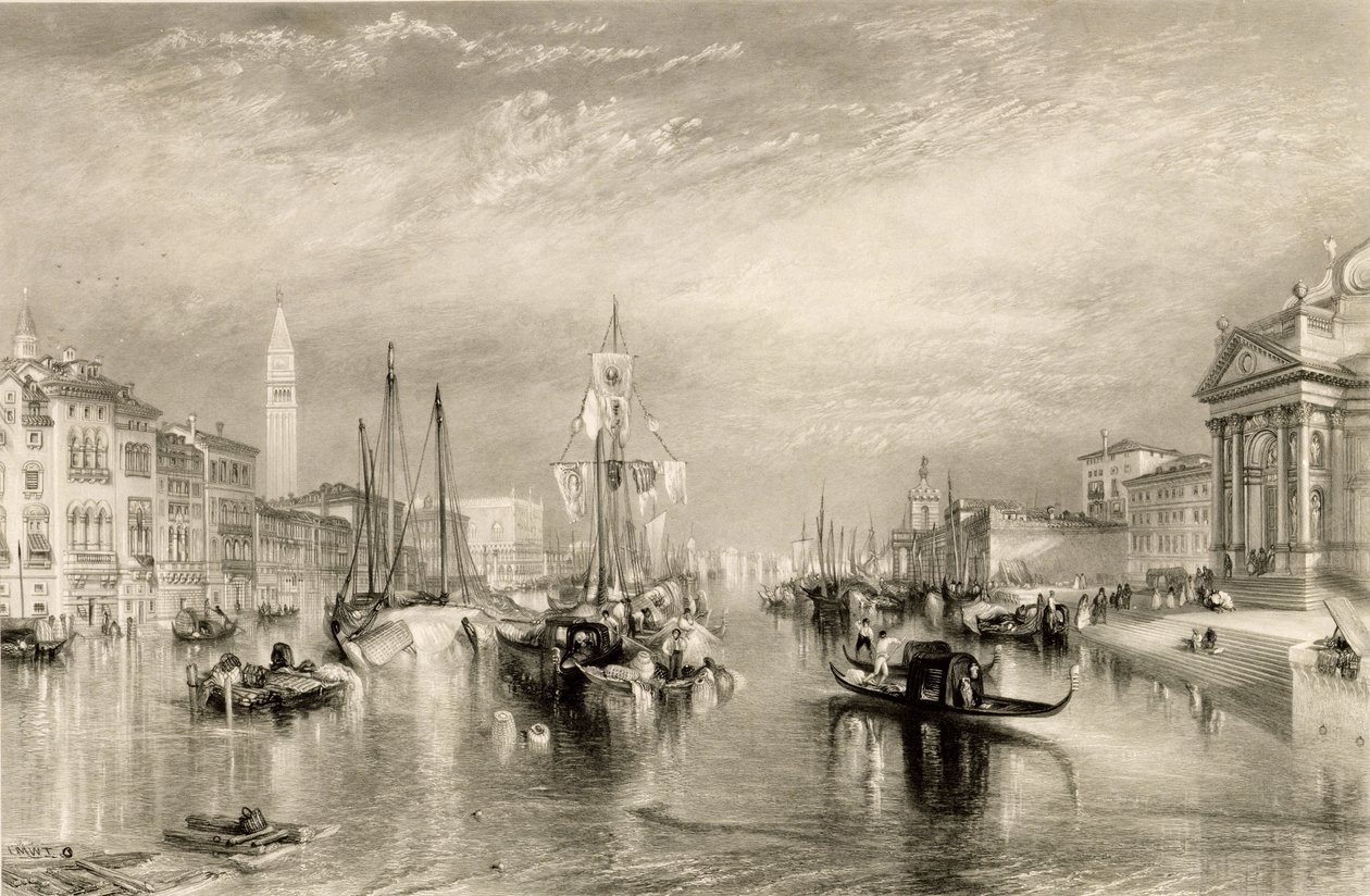 القناة الكبرى ، البندقية ، محفورة بواسطة ويليام ميللر (1796-1882) 1838-52 بواسطة جوزيف مالورد وليام تورنر
