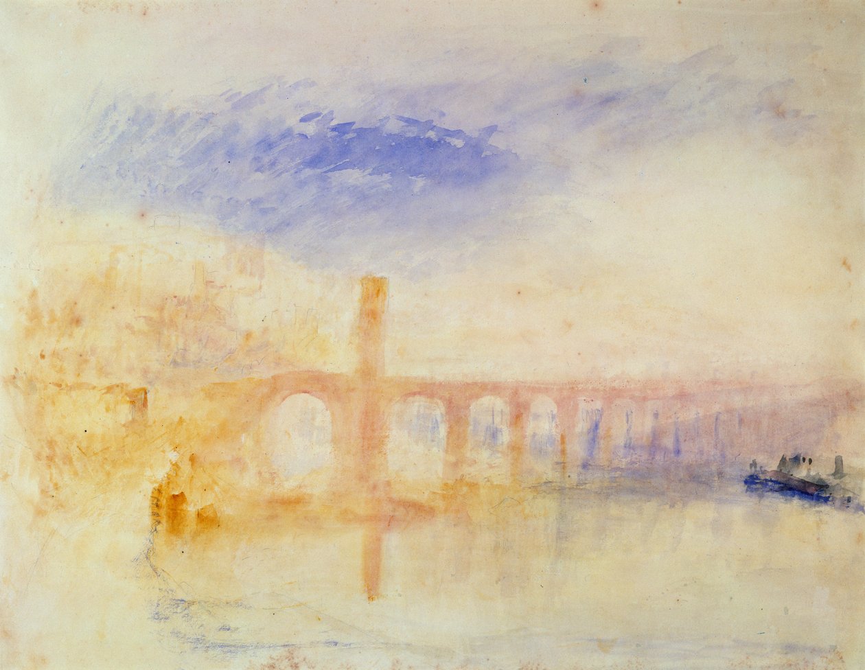 جسر موسيل ، كوبلينز ، c.1842 (مرحاض وجرافيت على ورق) بواسطة جوزيف مالورد وليام تورنر