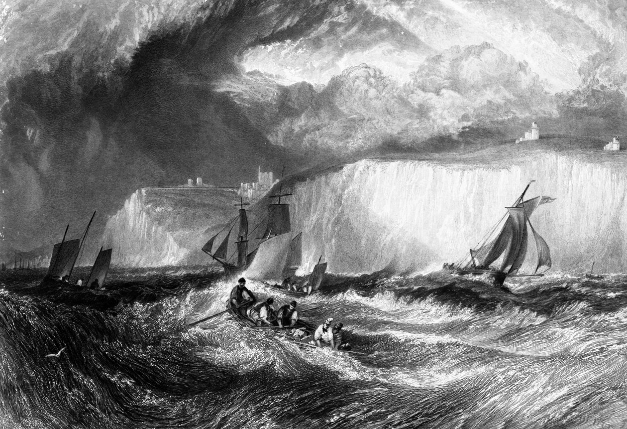 مضيق دوفر ، نقشها ويليام ميللر ، 1827 بواسطة جوزيف مالورد وليام تورنر