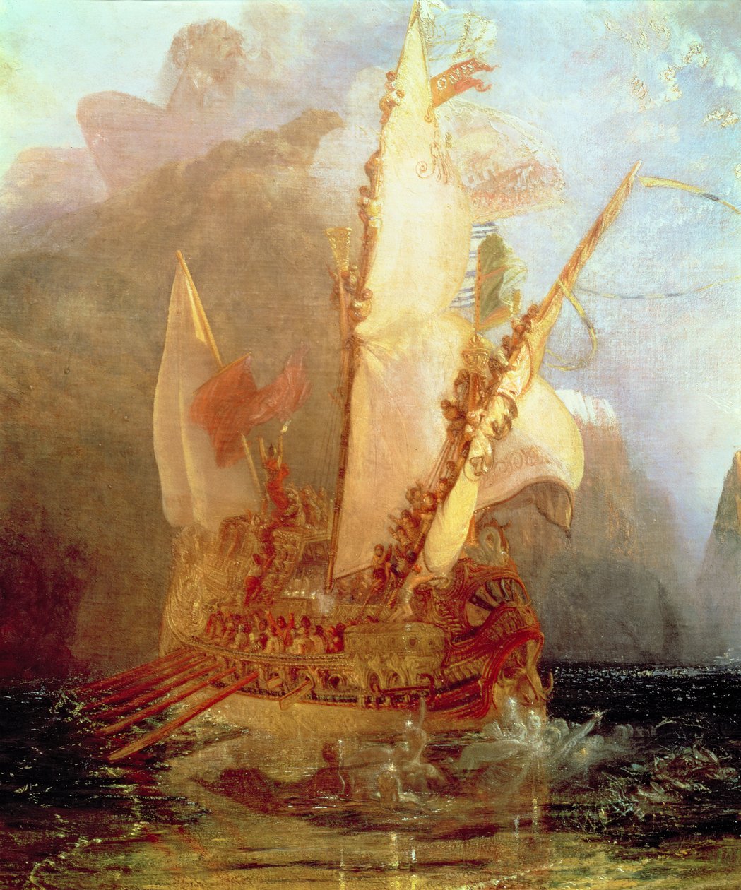 Ulysses Deriding Polyphemus ، تفاصيل السفينة ، 1829 (تفاصيل 889) بواسطة جوزيف مالورد وليام تورنر