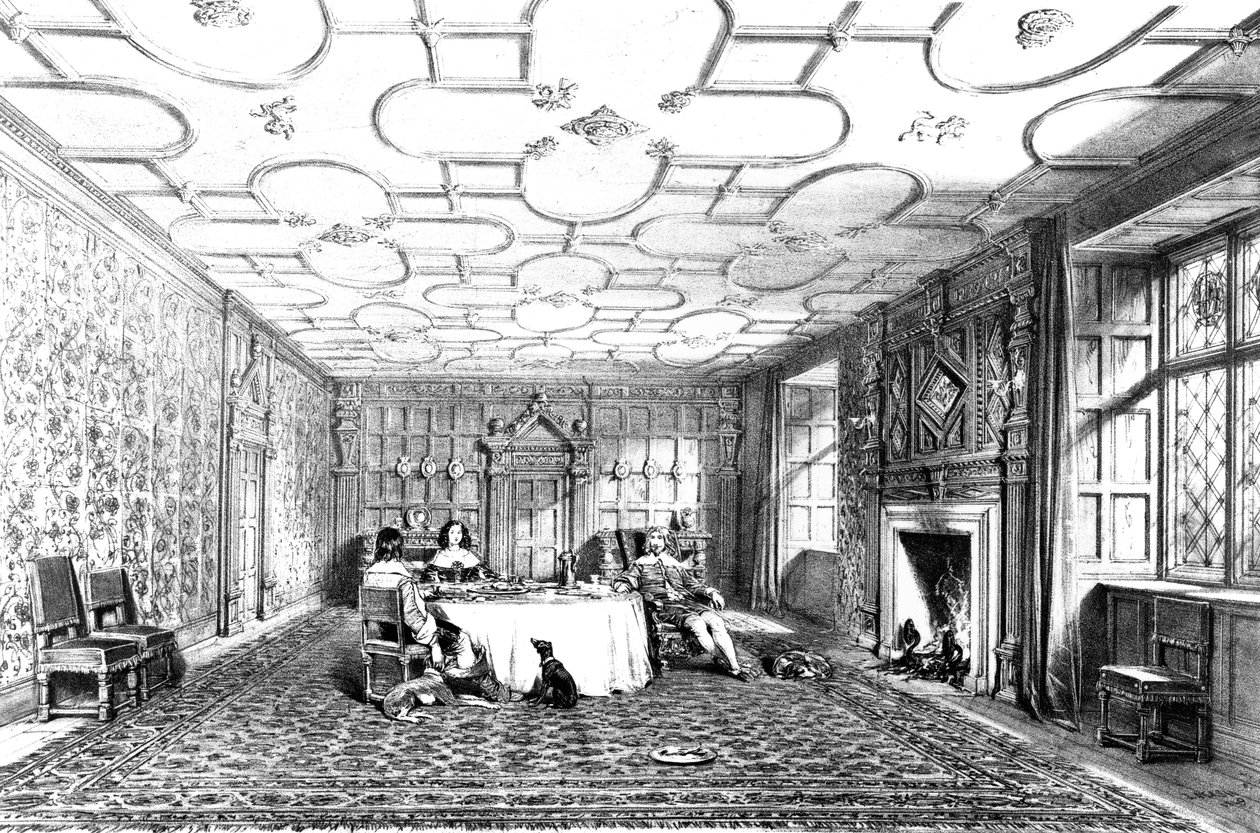 غرفة الطعام ، Levens ، Westmorland ، 1848 بواسطة جوزيف ناش