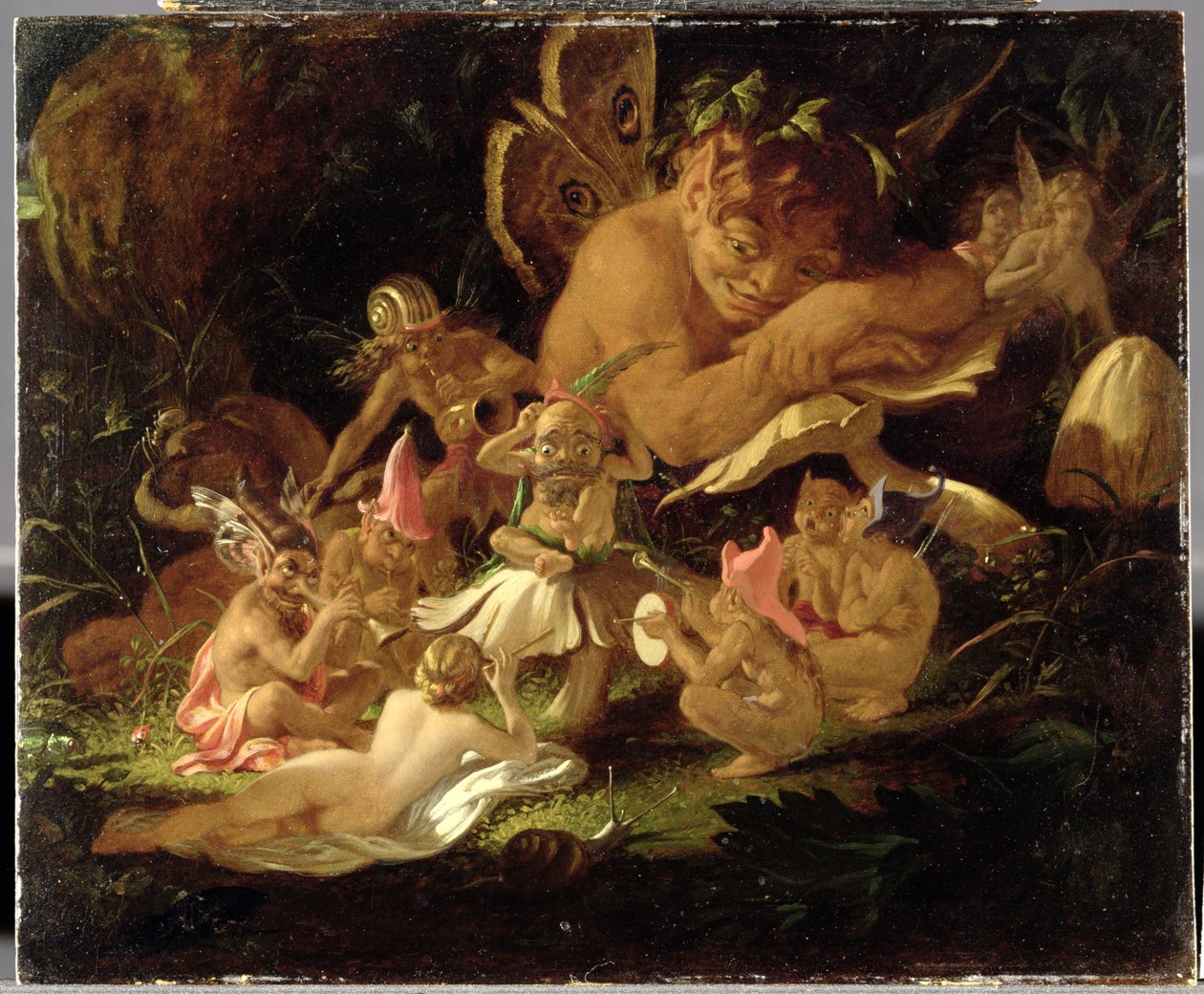 Puck and Fairies ، من &39;A Midsummer Night&39;s Dream&39; ، c.1850 (زيت على لوحة) بواسطة جوزيف نويل باتون