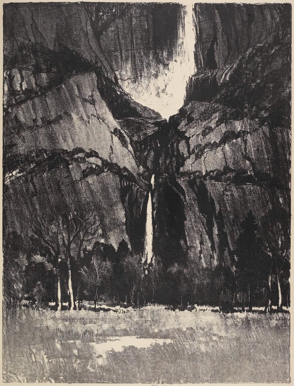 الشلالات السفلى ، يوسمايت ، 1912 بواسطة جوزيف بينيل