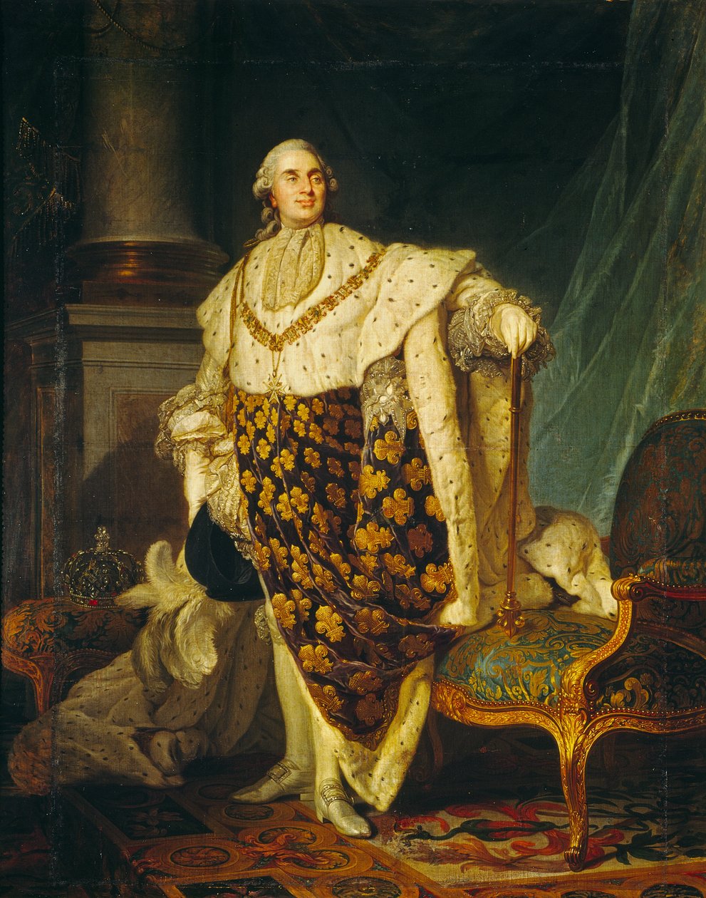 لويس السادس عشر (1754-93) ملك فرنسا في أردية التتويج ، 1777 بواسطة جوزيف سيفريد دوبليسيس