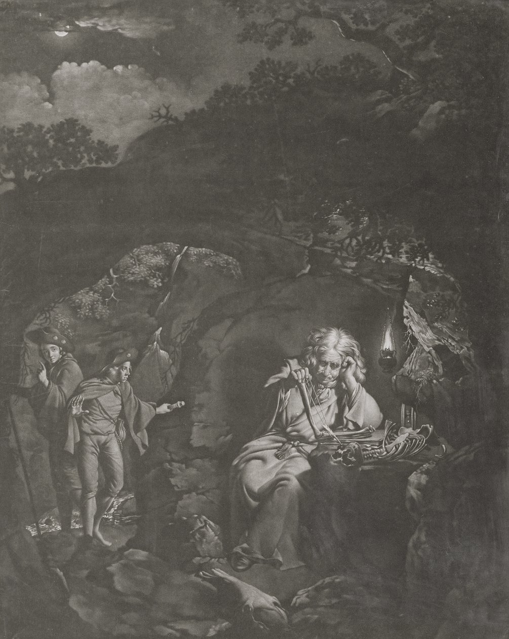 فيلسوف من لامبلايت ، نقشه ويليام بيتر (c.1738-97) 1770 (mezzotint) بواسطة جوزيف رايت من ديربي