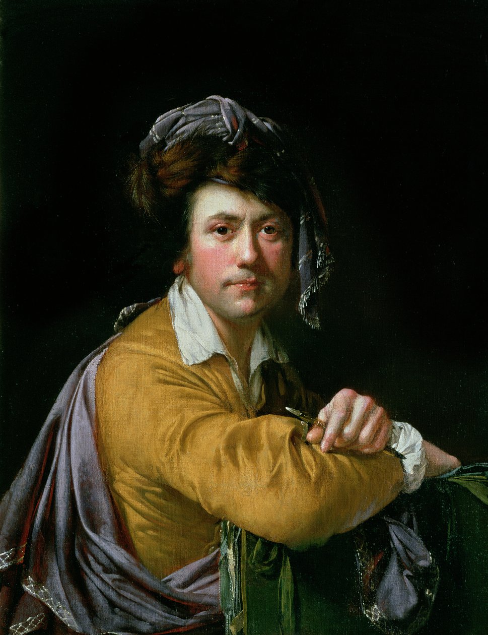 صورة الذات في سن الأربعين ، حوالي 1772-3 بواسطة جوزيف رايت من ديربي