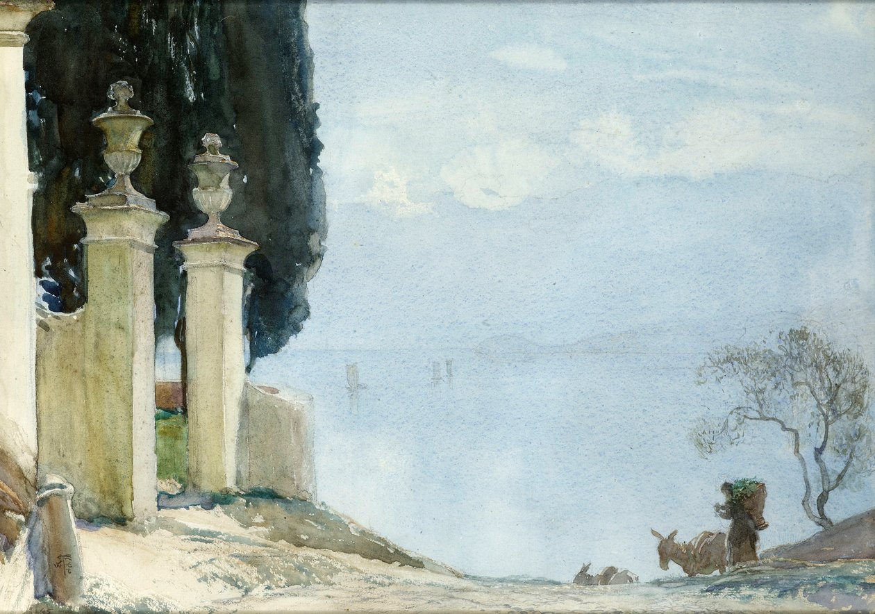 يوم أزرق في كومو ، c.1900 بواسطة جوزيف والتر ويست