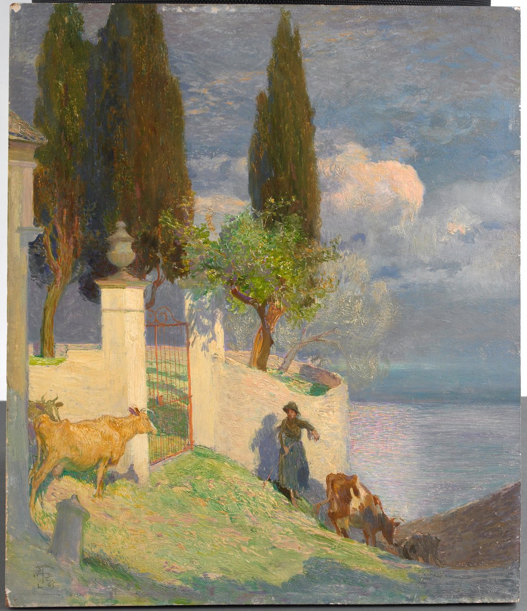 قيادة الماشية ، بحيرة كومو ، c.1900 بواسطة جوزيف والتر ويست
