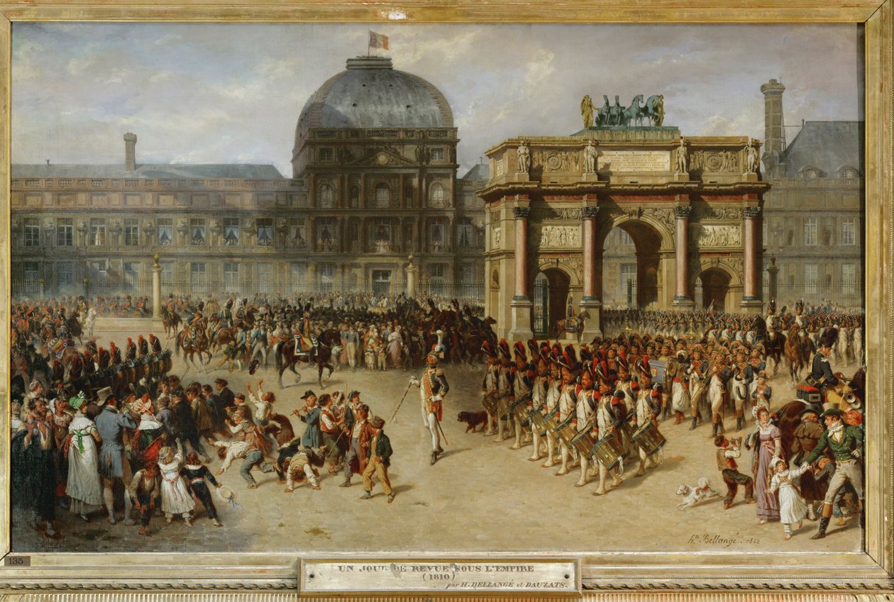 استعراض عسكري أمام قصر التويلري، باريس، باريس، عام 1810 ... بواسطة جوزيف لويس هيبوليت بيلانج