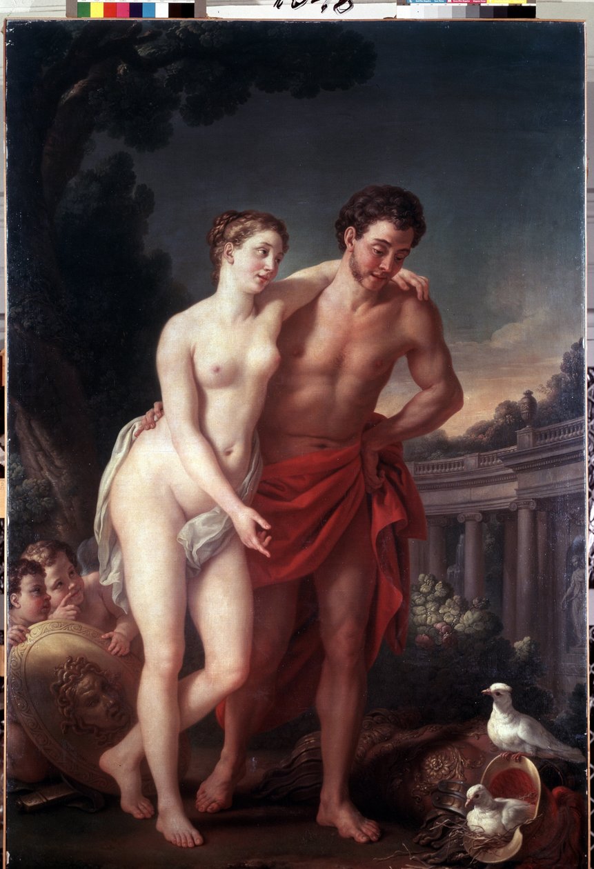 الزهرة والمريخ (الزهرة والمريخ). لوحة جوزيف ماري فيين (1716-1809). زيت على قماش ، 225 × 151 سم بواسطة جوزيف ماري الأكبر فيين