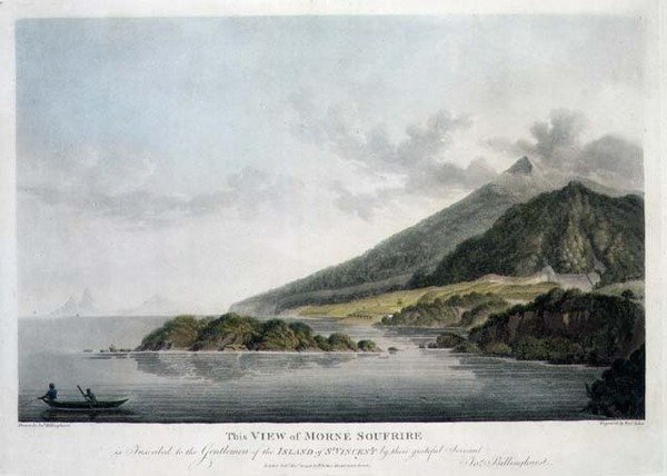 منظر لمورن سوفري في جزيرة سانت فنسنت ، محفور وحانة. بقلم فرانسيس جوكس (1747-1812) بواسطة جوزيف (بعد) بيلينجهيرست
