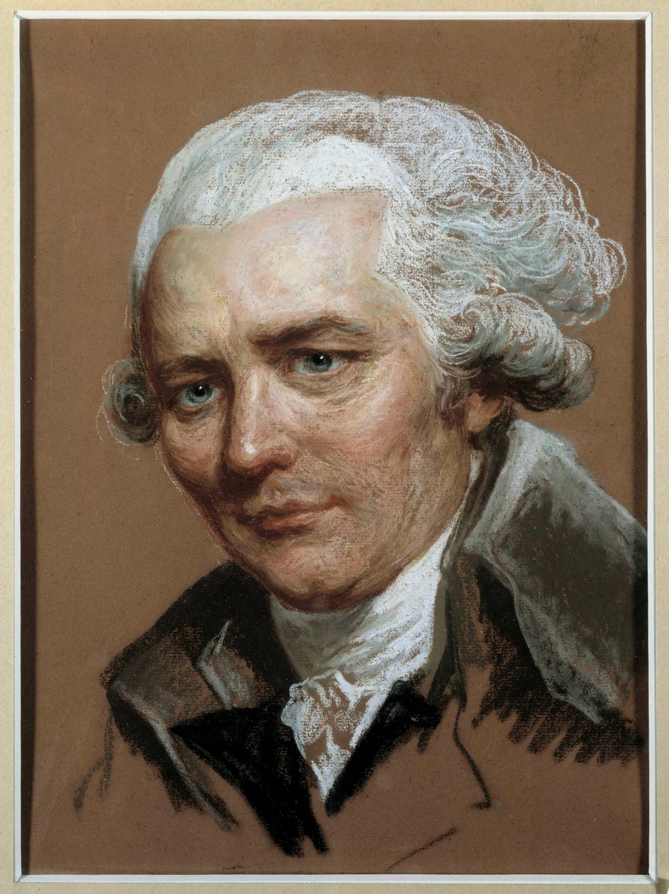صورة لبيير تشودرلوس دي لاكلوس (1741-1803) الكاتب الفرنسي لوحة أو باستيل منسوبة إلى جوزيف دوكرو (1735-1802) من القرن الثامن عشر. خافت. 0،38 × 0،28 م. بواسطة جوزيف (Attr. To) Ducreux