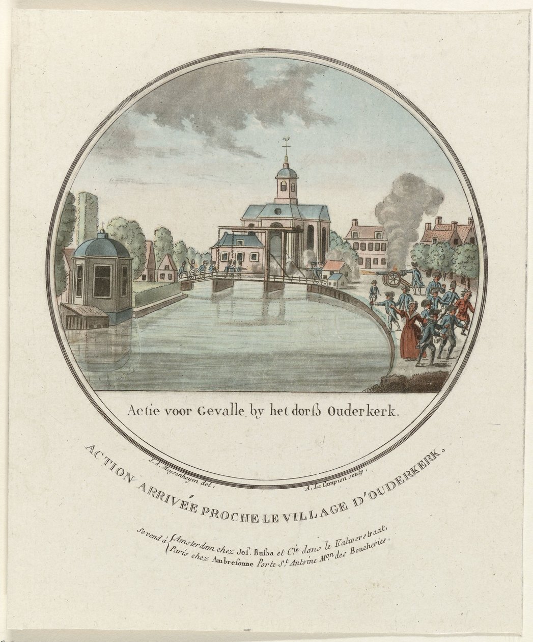 الهجوم على Ouderkerk aan de Amstel 1787 عمل لـ Gevalle بواسطة dorß Ouderkerk / Action arrivée proche le Village d