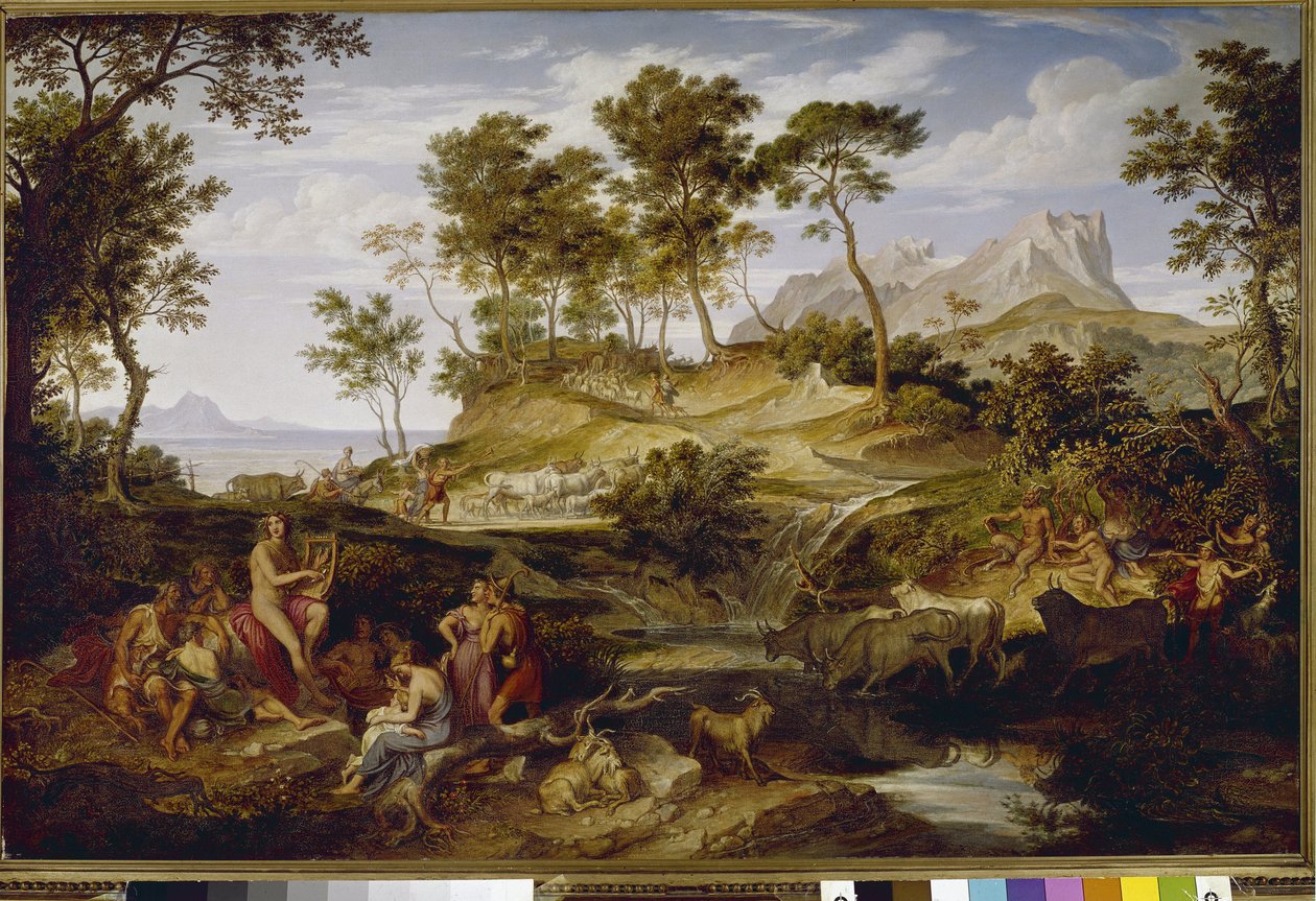 Apollo among the Thessalian Sheperds. (oil on canvas بواسطة جوزيف انطون كوخ
