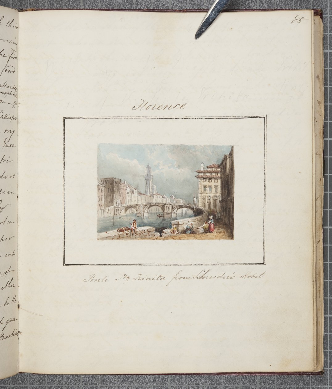 فلورنسا ، تم لصقها في مجلة Thomas Moodys في جولة عبر سويسرا وإيطاليا ، 1822 (مرحاض على ورق) بواسطة جوزيف آكس سليب