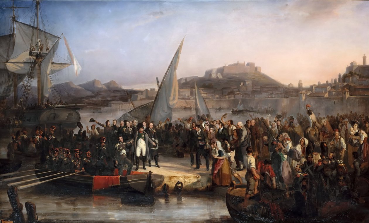 نابليون يغادر جزيرة إلبا في 26 فبراير 1815 بواسطة جوزيف بوم