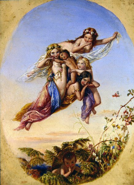 The Changeling "صبي جميل سُرق من ملك هندي" (زيت على لوحة) بواسطة جوزيف بوفييه