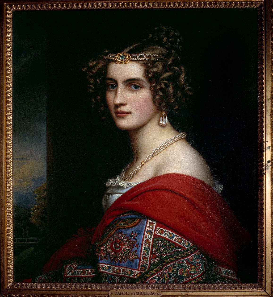 Portrait of Amalie von Schintling Painting by Josef Karl Stieler (1781-1858) 1831 Munich. Chateau De Nymphenburg بواسطة جوزيف كارل ستيلر
