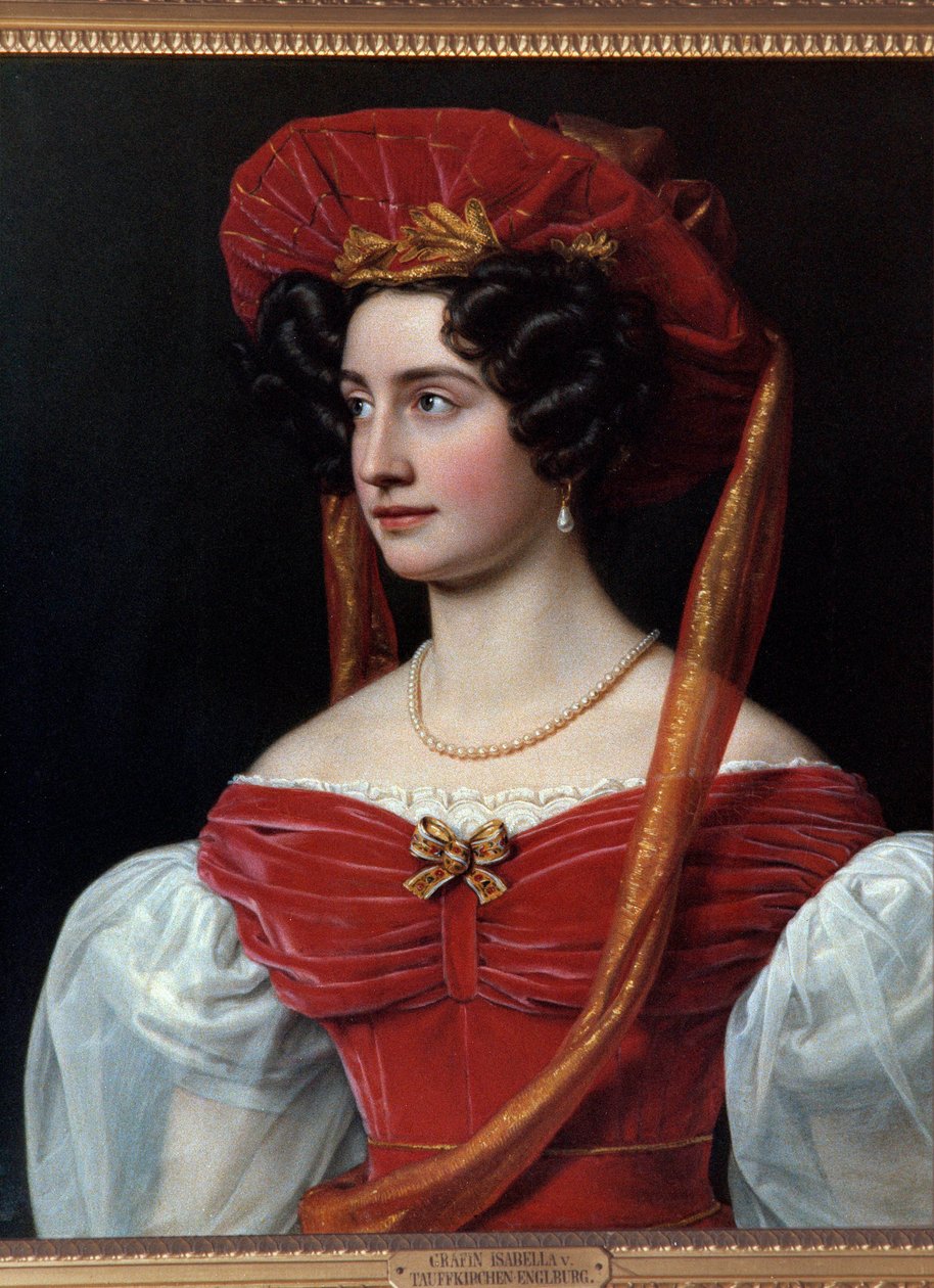 صورة لامرأة ذات قبعة حمراء رسمها جوزيف كارل ستيلر (1781-1858) من القرن التاسع عشر. ميونيخ ، شاتو دي نيمفنبورغ بواسطة جوزيف كارل ستيلر