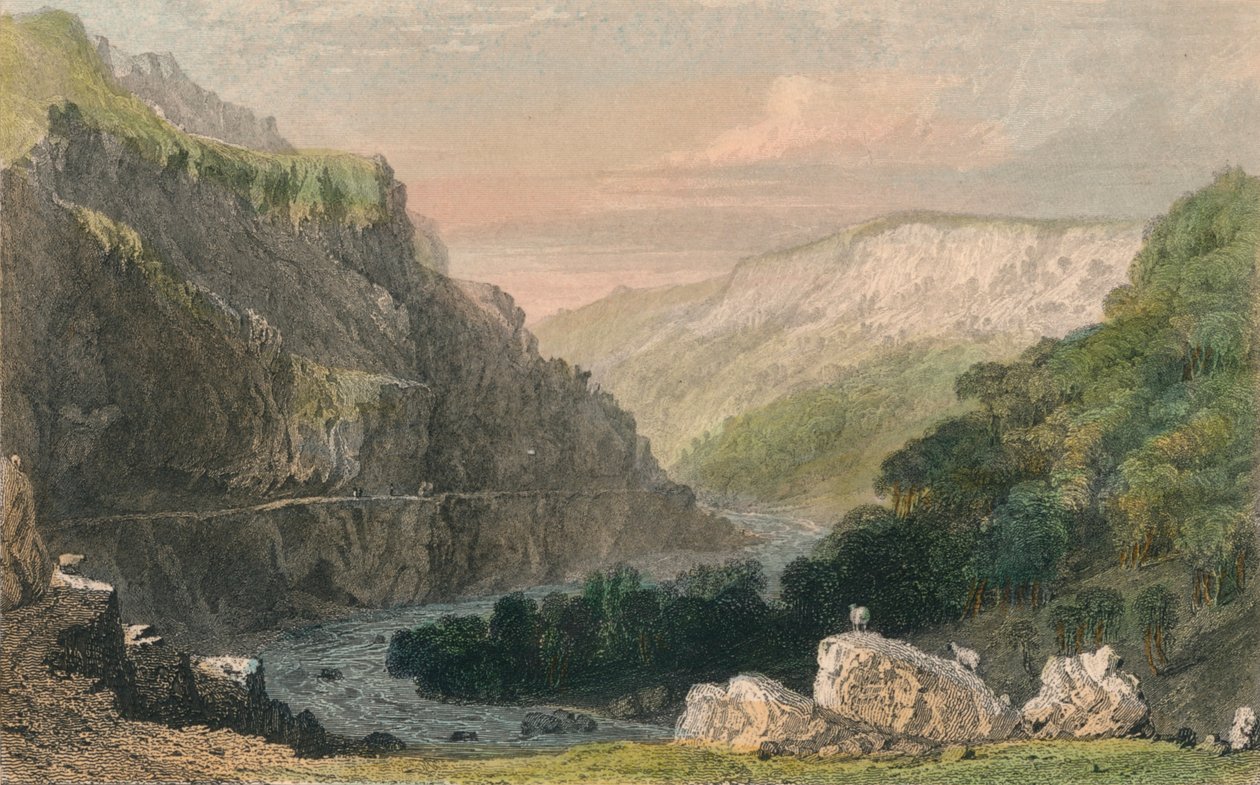 وادي لينماوث ، شمال ديفون ، c1830. بواسطة جوزيف كلايتون بنتلي