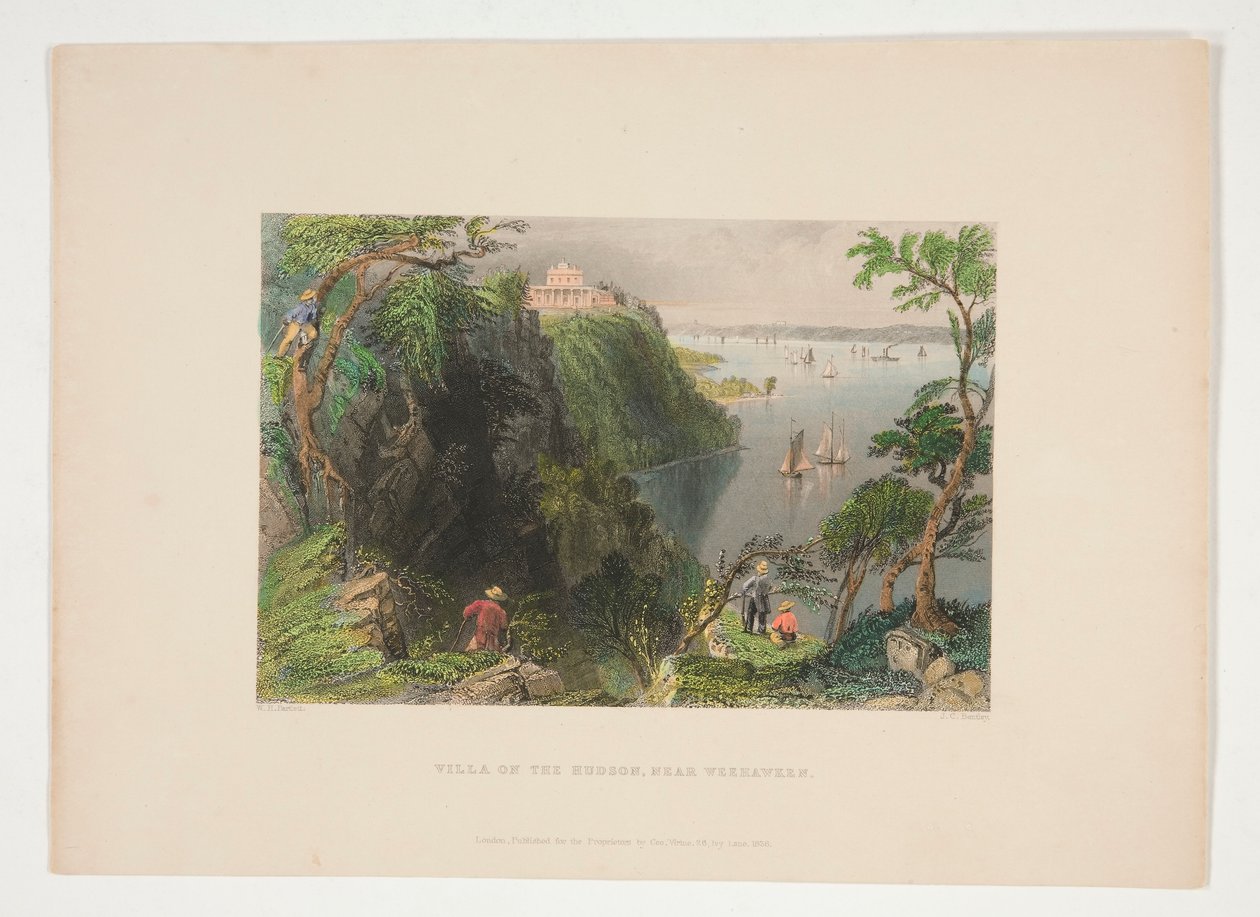 فيلا على Hudson ، بالقرب من Weehawken ، رسم توضيحي لـ Nathaniel Parker Willis بواسطة جوزيف كلايتون بنتلي