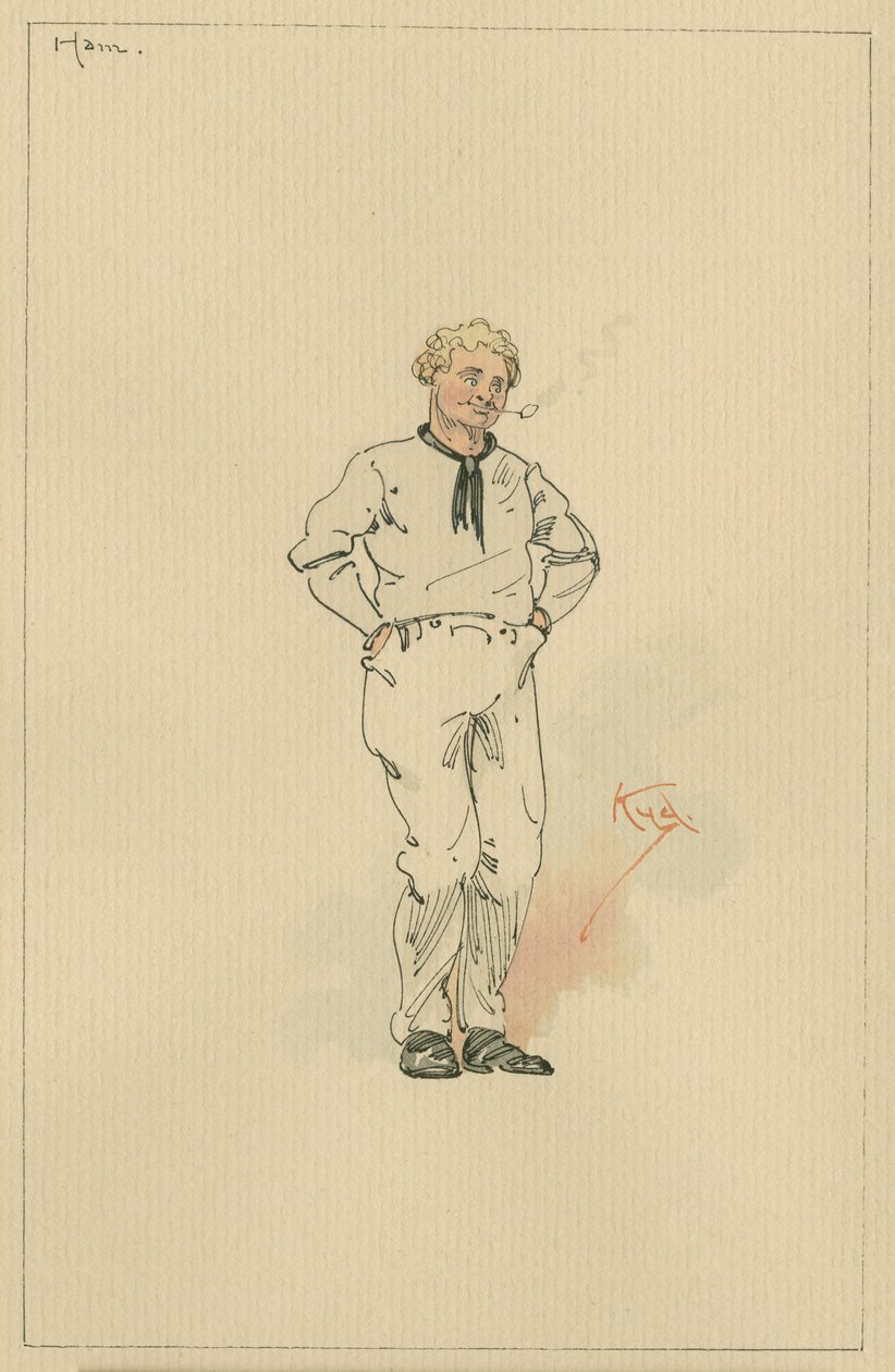 هام Peggotty ، ج 1920s (قلم وحبر مع مرحاض على ورق) بواسطة جوزيف كلايتون كلارك