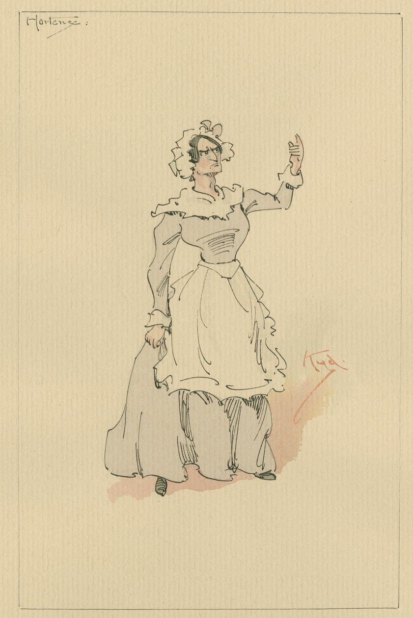 Hortense ، ج 1920s (قلم وحبر مع مرحاض على ورق) بواسطة جوزيف كلايتون كلارك
