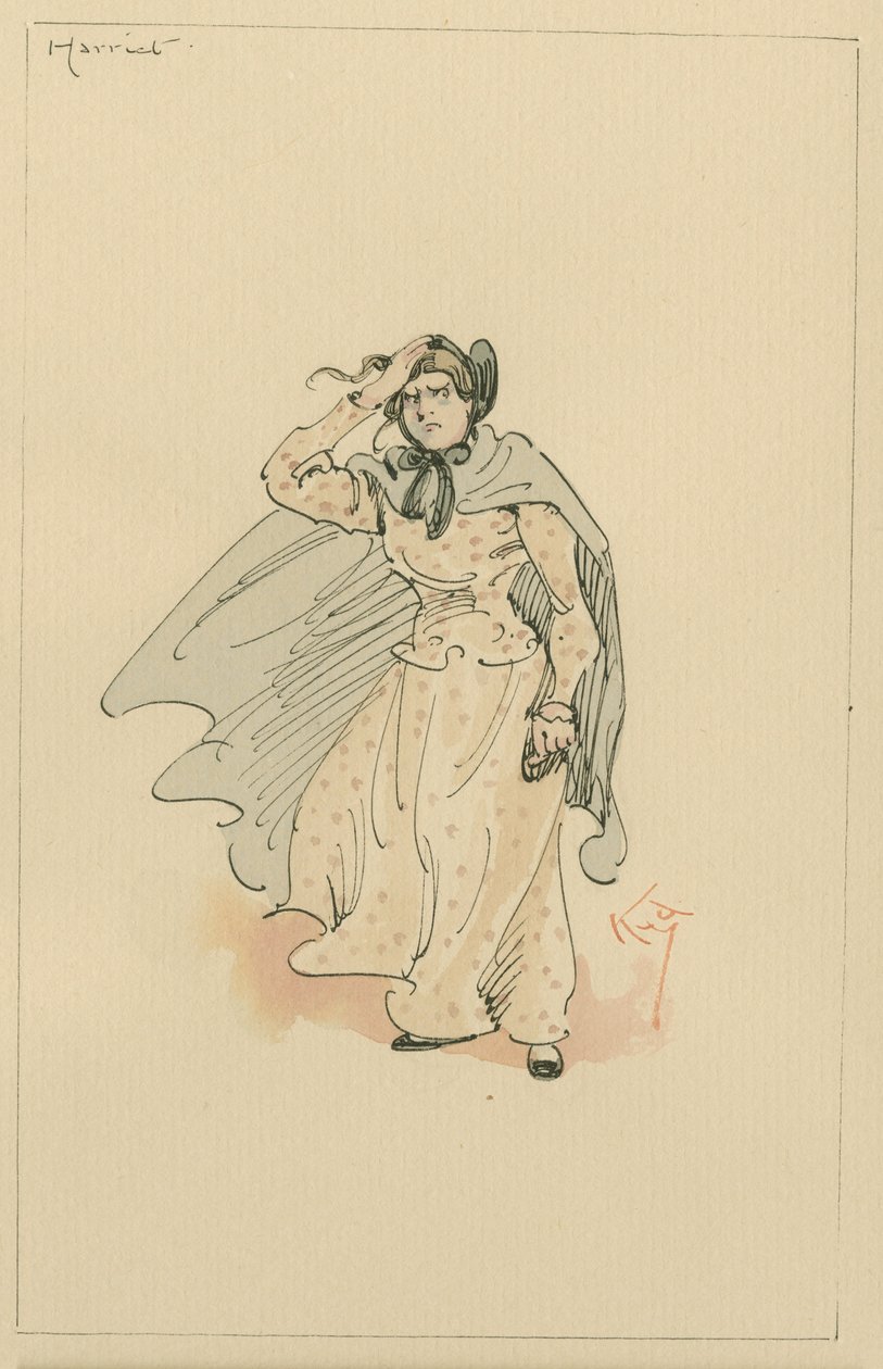 Miss Harriet Carker ، c.1920s (قلم وحبر مع مرحاض على ورق) بواسطة جوزيف كلايتون كلارك
